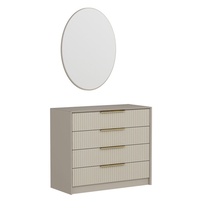 Hanah Home Kale Luxe - 7940 Cómoda con Espejo en Color Piedra